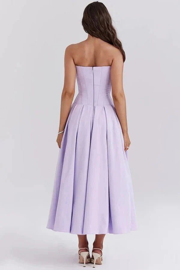 Laarni Dress With Sculpted Bodice And Boning And Voluminous Skirt - Nalani - Fashion Clothing and Decor