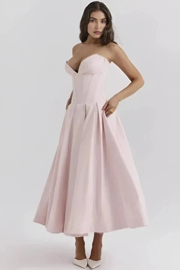 Laarni Dress With Sculpted Bodice And Boning And Voluminous Skirt - Nalani - Fashion Clothing and Decor