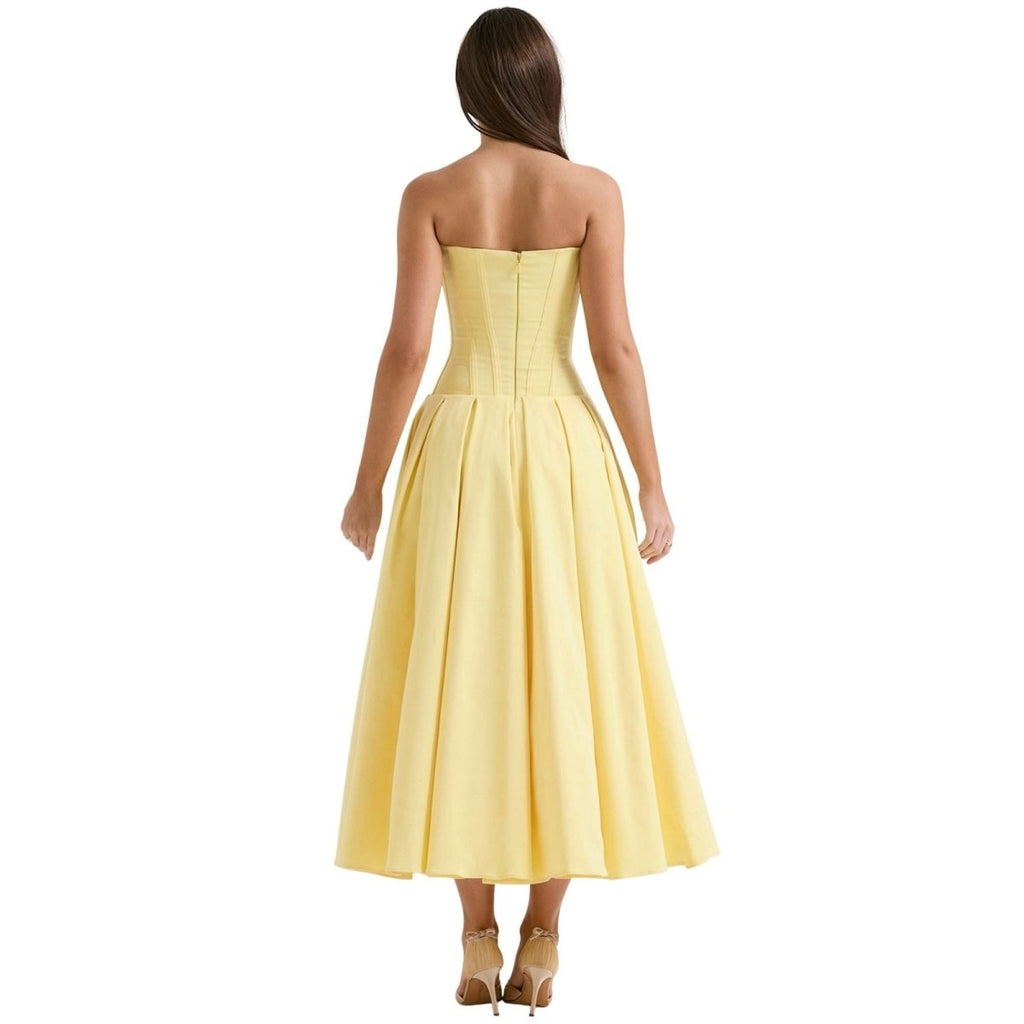 Laarni Dress With Sculpted Bodice And Boning And Voluminous Skirt - Nalani - Fashion Clothing and Decor