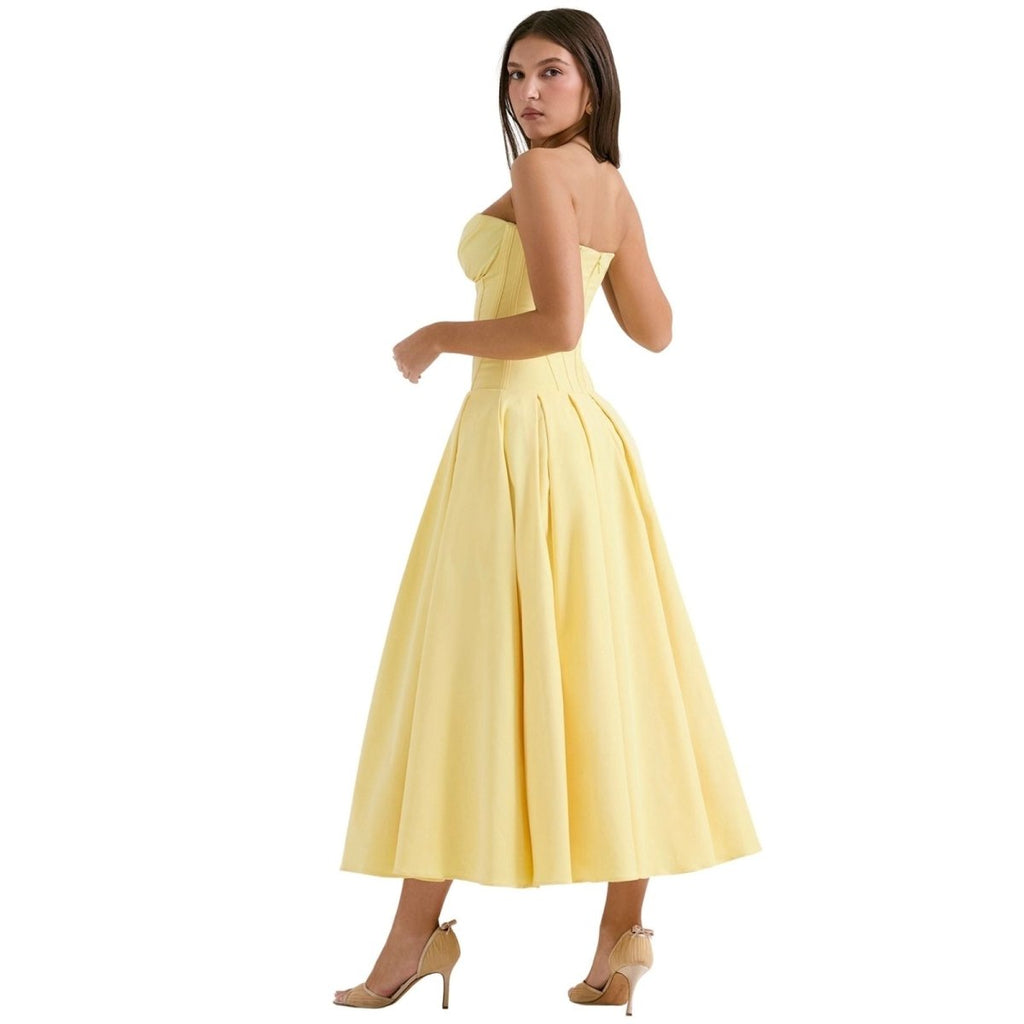 Laarni Dress With Sculpted Bodice And Boning And Voluminous Skirt - Nalani - Fashion Clothing and Decor