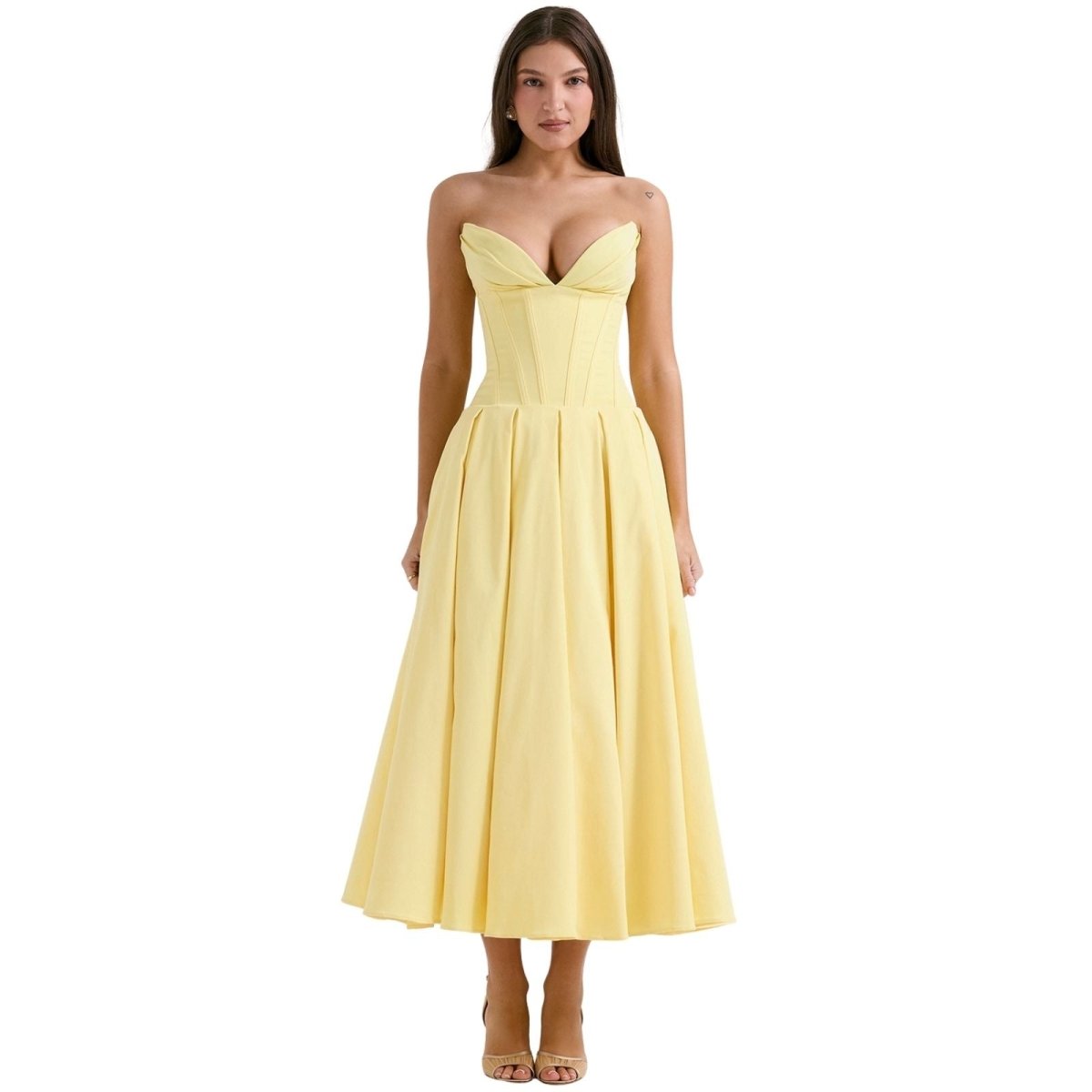 Laarni Dress With Sculpted Bodice And Boning And Voluminous Skirt - Nalani - Fashion Clothing and Decor