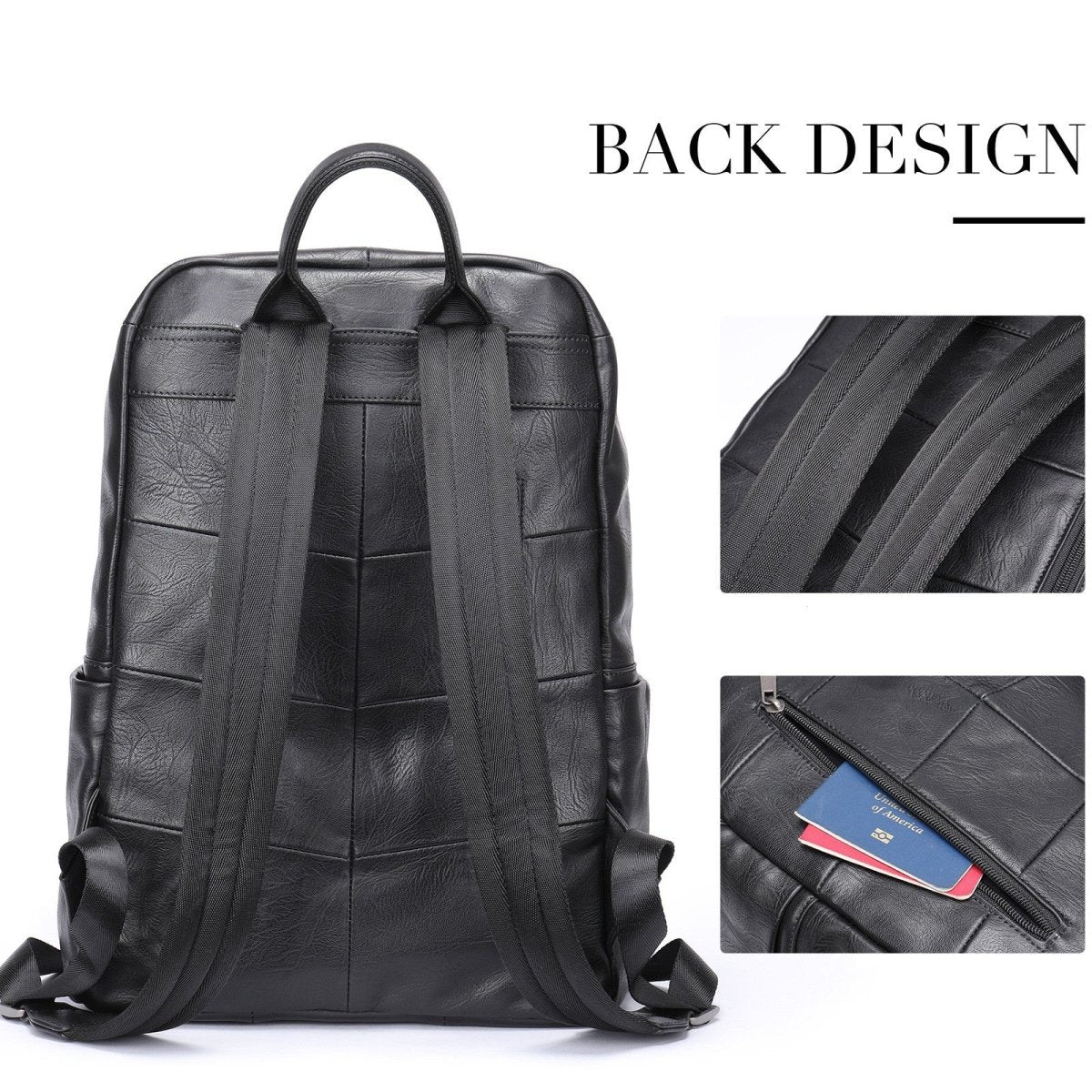 Leather Laptop Backpack 15.6 Inch For Business Travel - Nalani - UK Fashion Clothing and Decor