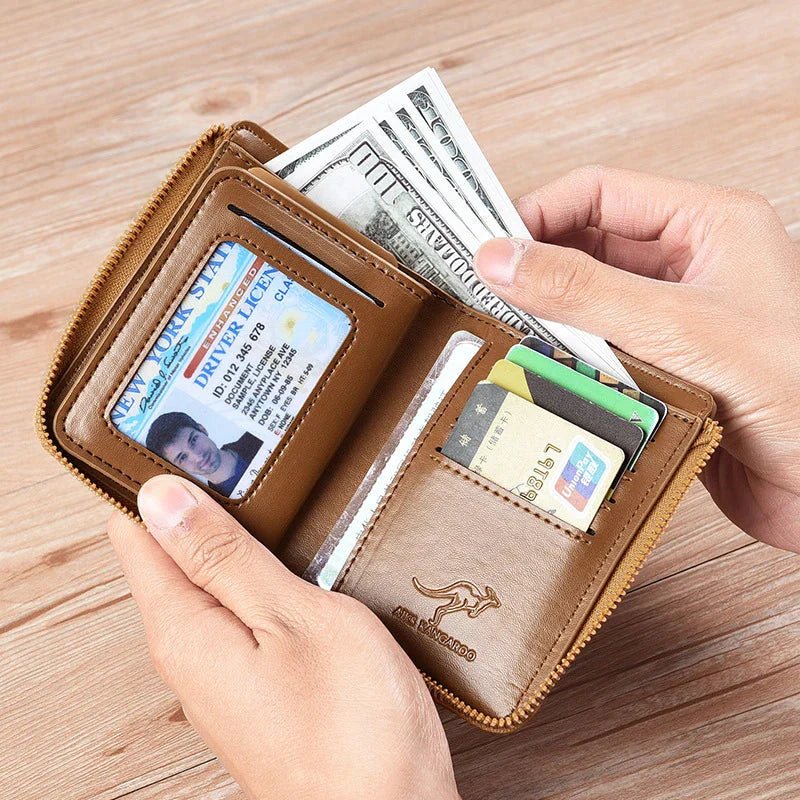 Leather RFID Protected Zipper Wallet for Men Waterproof - Nalani - UK Fashion Clothing and Decor