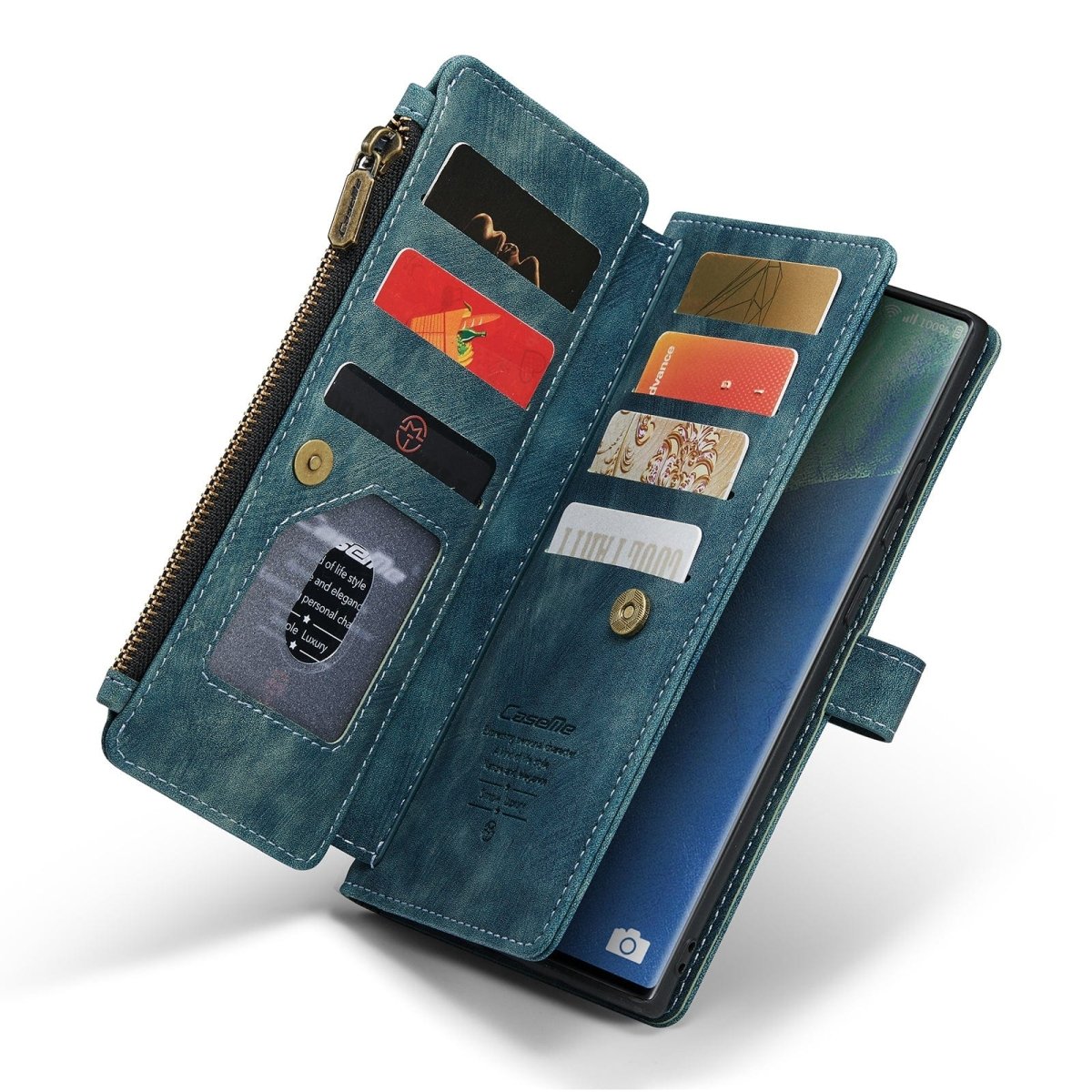 Leather Wallet Case With Zipper For Smartphones Card Slots - Nalani - UK Fashion Clothing and Decor