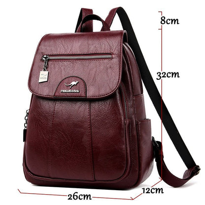 Leather Women Backpack Durable Elegant Daypack For Travel - Nalani - UK Fashion Clothing and Decor