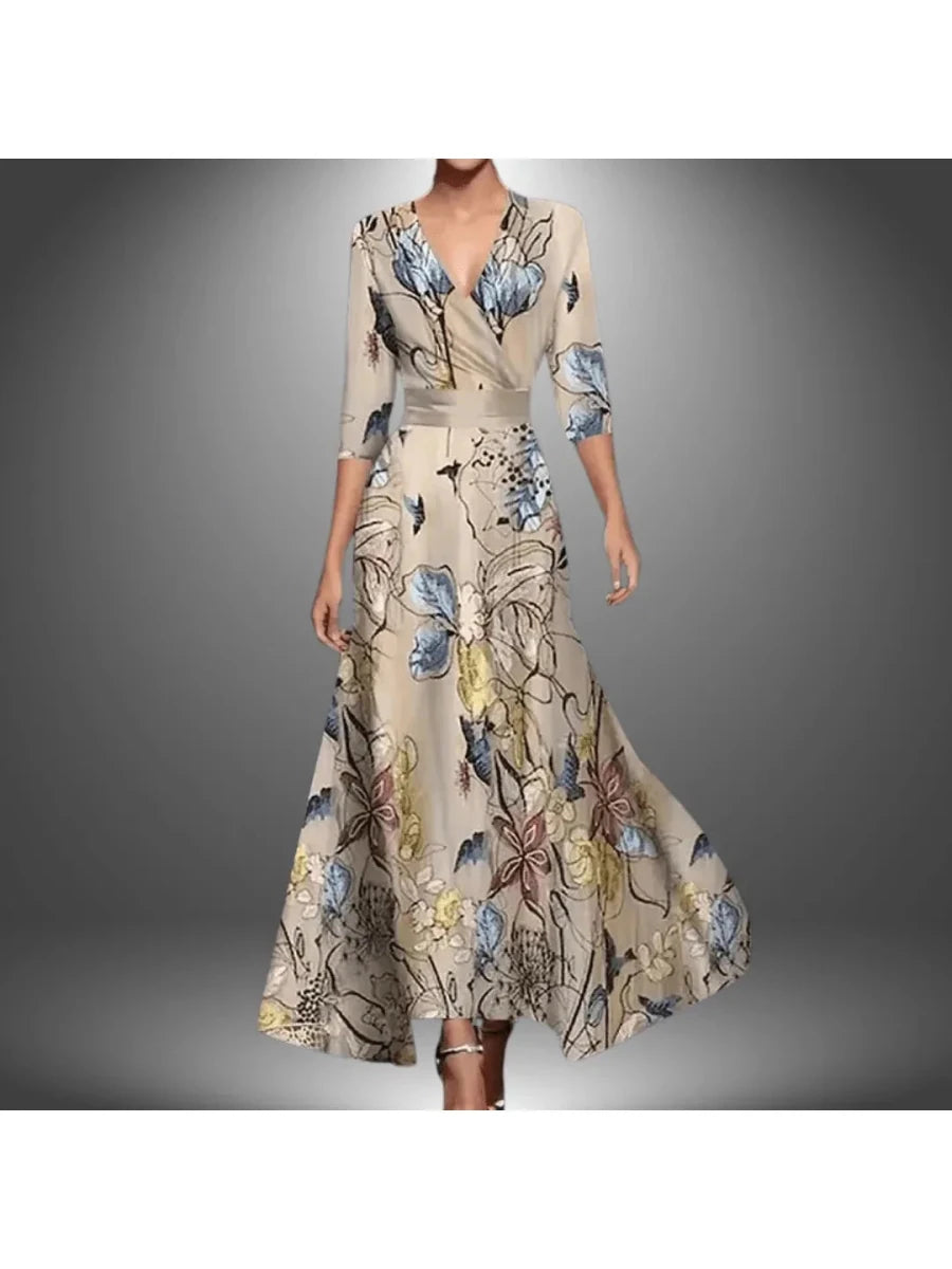Leigh - Printed Wrap Dress With Flattering Silhouette For Any Occasion - Nalani - Fashion Clothing and Decor