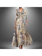Leigh - Printed Wrap Dress With Flattering Silhouette For Any Occasion - Nalani - Fashion Clothing and Decor
