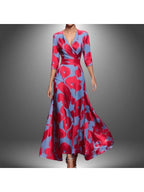 Leigh - Printed Wrap Dress With Flattering Silhouette For Any Occasion - Nalani - Fashion Clothing and Decor