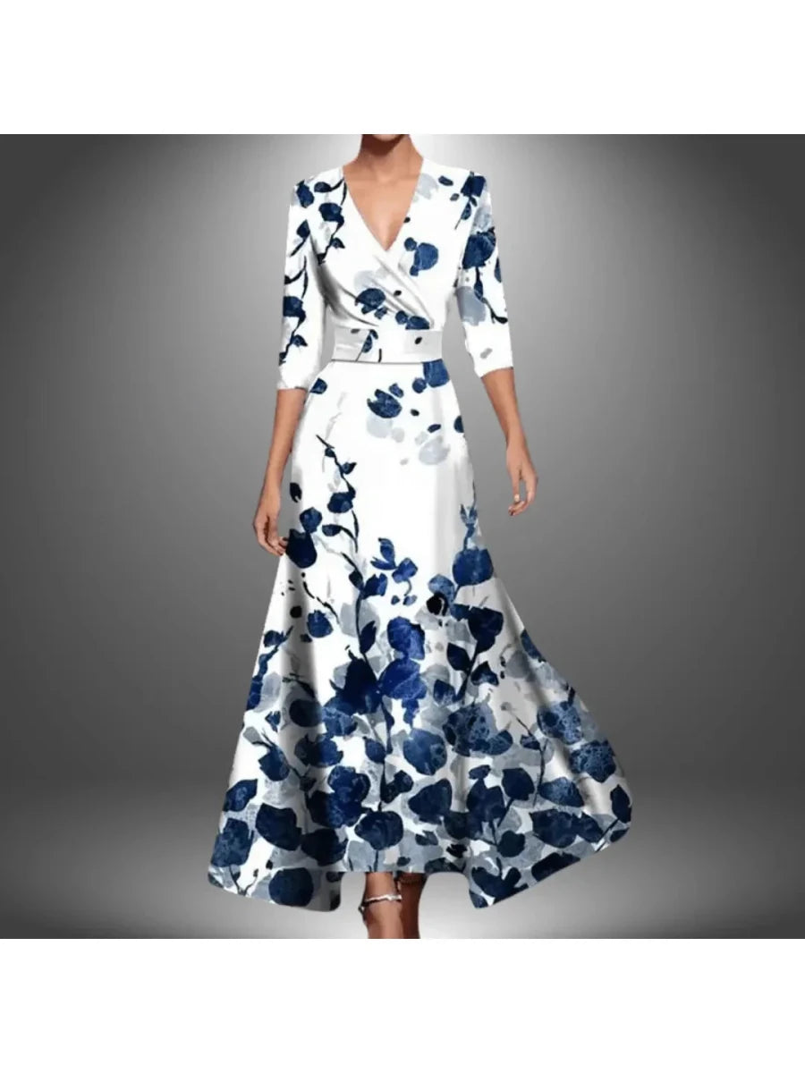 Leigh - Printed Wrap Dress With Flattering Silhouette For Any Occasion - Nalani - Fashion Clothing and Decor
