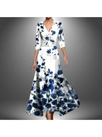 Leigh - Printed Wrap Dress With Flattering Silhouette For Any Occasion - Nalani - Fashion Clothing and Decor