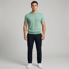 Lightweight Men's Cotton Short Sleeve Crew Neck Shirt Slim Fit - Nalani - UK and AUS Fashion Clothing and Decor