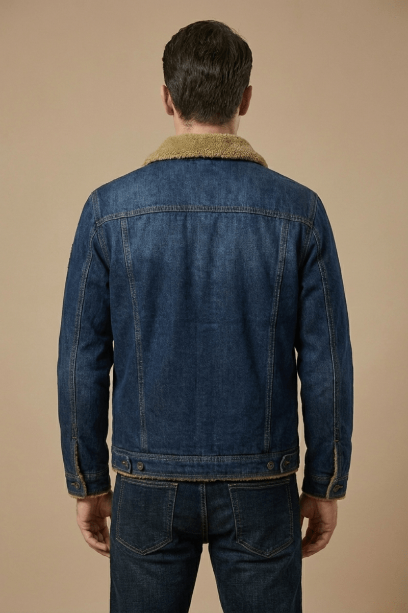 Lined Denim Jacket for Men Button Front Winter Outerwear - Nalani - UK Fashion Clothing and Decor