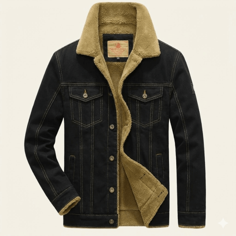 Lined Denim Jacket for Men Button Front Winter Outerwear - Nalani - UK Fashion Clothing and Decor