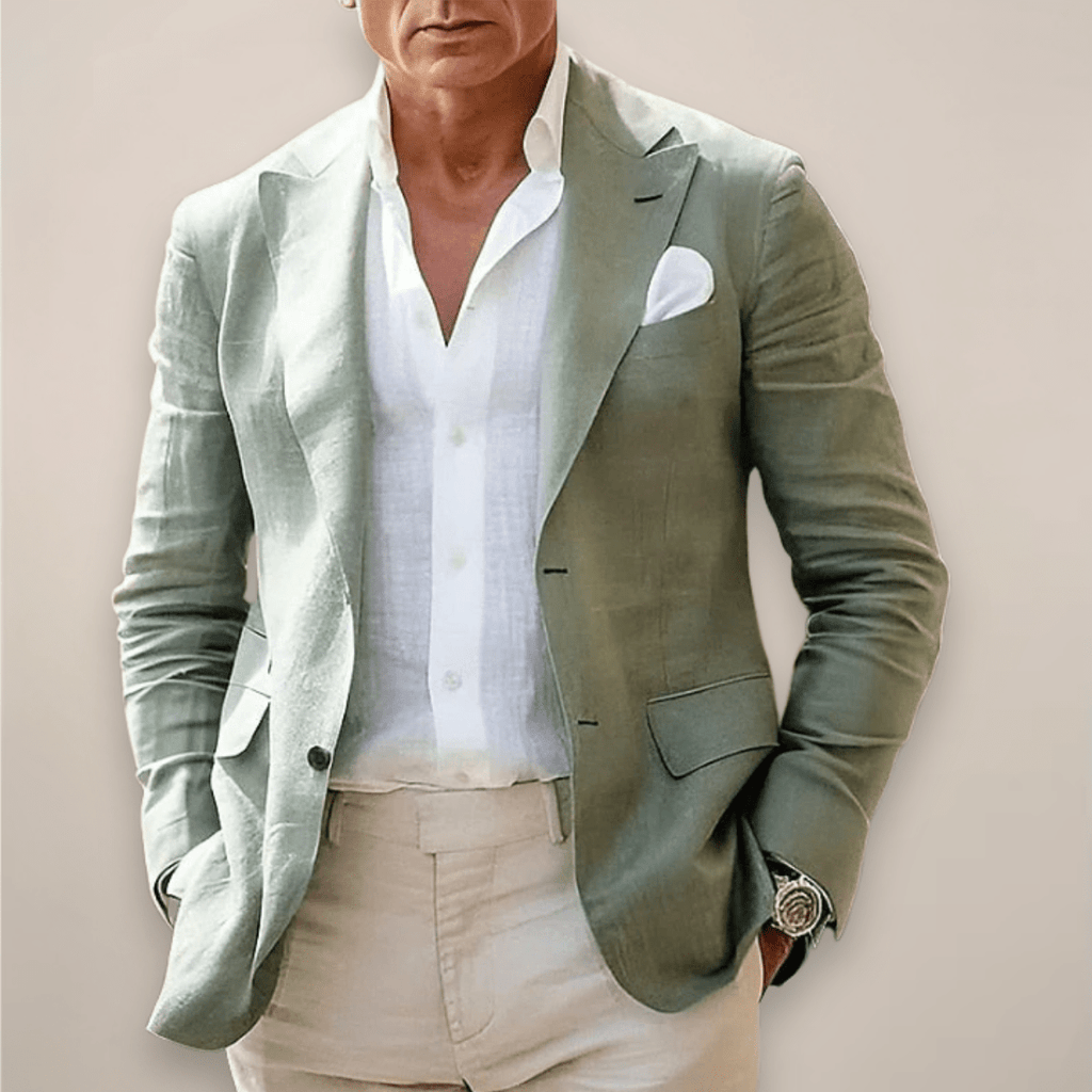 Linen Blend Casual Blazer For Men All Day Comfort Everyday - Nalani - UK Fashion Clothing and Decor