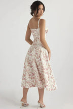 Linsay Dress In Soft Polyester With Corset Bodice And Back Tie - Nalani - Fashion Clothing and Decor