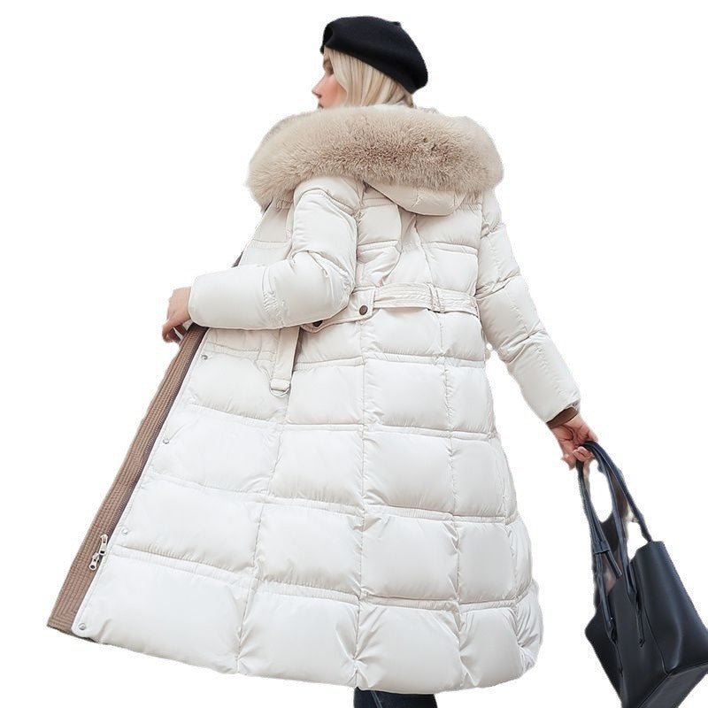 Long Winter Coat For Women With Fur Collar And Belt - Nalani - UK Fashion Clothing and Decor