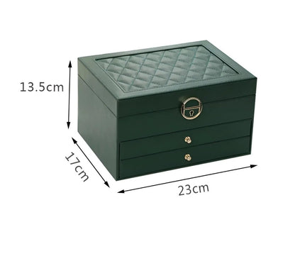 Luxurious Multi Layered Jewelry Box Organizer In PU Leather - Nalani - UK Fashion Clothing and Decor