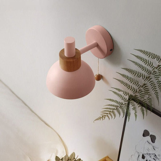Macaron Domed Sconce Wall Light 1 Bulb With Pull Chain - Nalani - UK Fashion Clothing and Decor