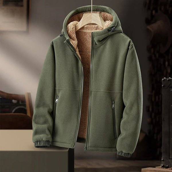 Marbo | Mens Sherpa Lined Fleece Jacket Hooded With Zipper Closure - Nalani - UK Fashion Clothing and Decor