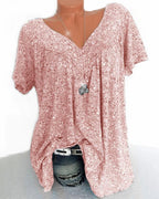 Maris | Women's floral blouse with short sleeves | V - neck - Nalani - Fashion Clothing and Decor
