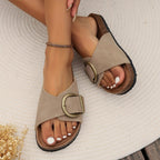 Maris | Women's slip - on sandals with buckle | Double straps - Nalani - Fashion Clothing and Decor