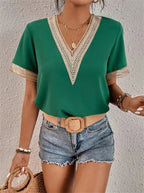 Marlowe Modern V Neck Top For Women With Flattering Fit In Smooth Silky Draping Fabric - Nalani - Fashion Clothing and Decor