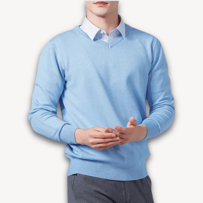 Men V Neck Sweater Slim Fit Lightweight Formal Casual - Nalani - UK Fashion Clothing and Decor