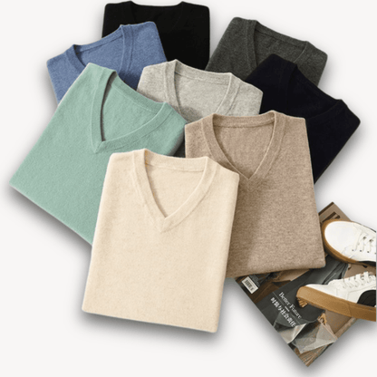 Men V Neck Sweater Slim Fit Lightweight Formal Casual - Nalani - UK Fashion Clothing and Decor