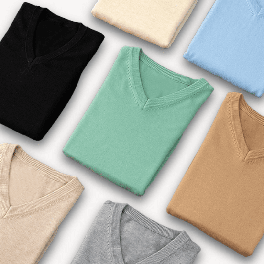 Men V Neck Sweater Slim Fit Lightweight Formal Casual - Nalani - UK Fashion Clothing and Decor