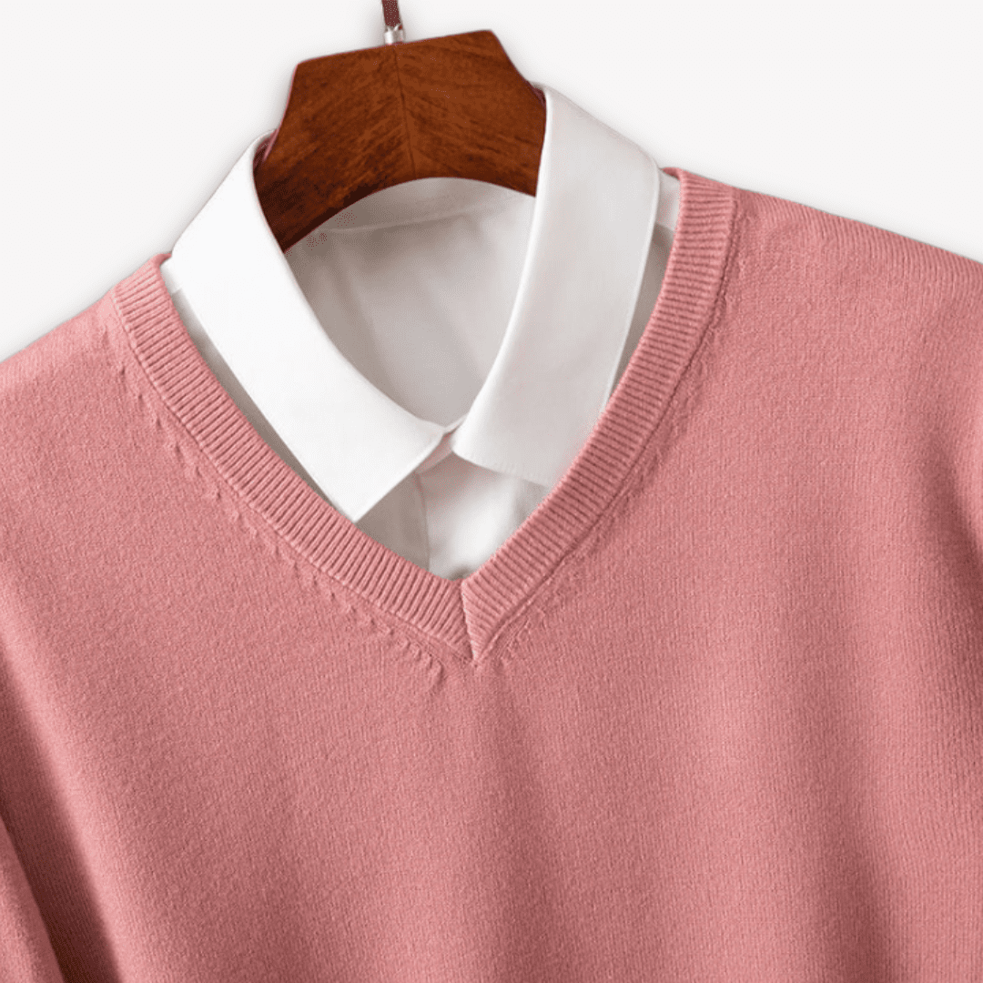 Men V Neck Sweater Slim Fit Lightweight Formal Casual - Nalani - UK Fashion Clothing and Decor