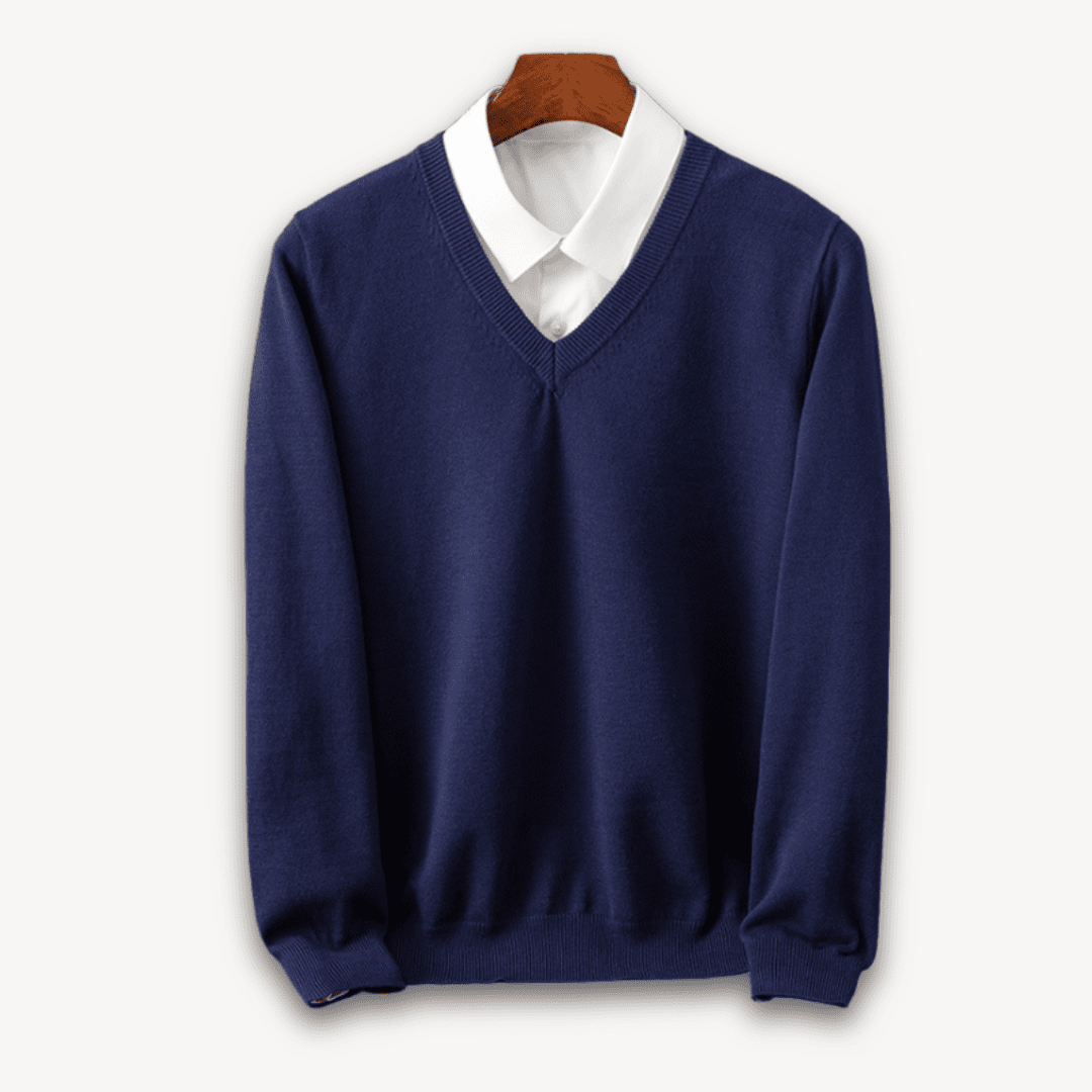 Men V Neck Sweater Slim Fit Lightweight Formal Casual - Nalani - UK Fashion Clothing and Decor