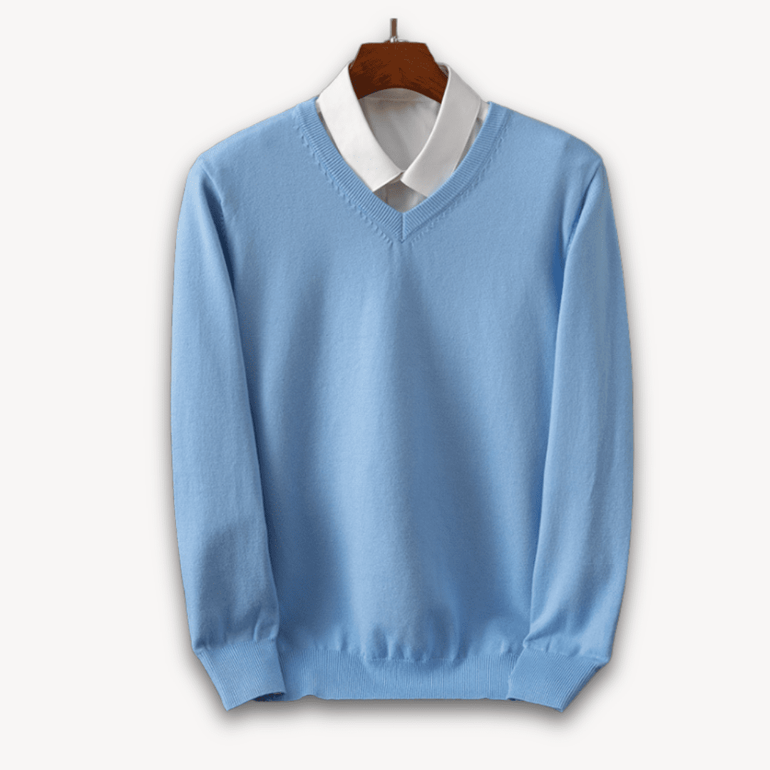 Men V Neck Sweater Slim Fit Lightweight Formal Casual - Nalani - UK Fashion Clothing and Decor