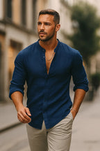 Men’s 3/4 Sleeve Casual Shirt – Relaxed Fit for Effortless Style - Nalani - Fashion Clothing and Decor