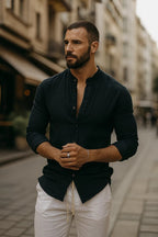 Men’s 3/4 Sleeve Casual Shirt – Relaxed Fit for Effortless Style - Nalani - Fashion Clothing and Decor