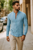 Men’s 3/4 Sleeve Casual Shirt – Relaxed Fit for Effortless Style - Nalani - Fashion Clothing and Decor