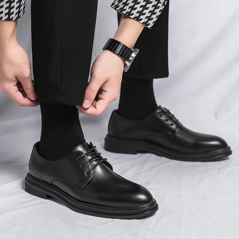 Men’s Black Patent Derby Dress Loafers – Formal Gloss Dress Foot Wear - Nalani - Fashion Clothing and Decor