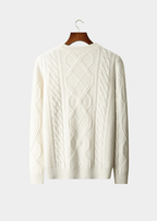 Men's Cable Knit Crew Neck Sweater for Winter Layering - Nalani - UK Fashion Clothing and Decor