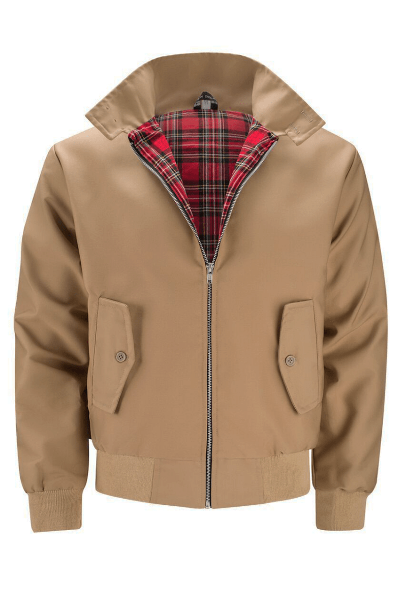 Men’s Classic Harrington Jacket - Lightweight Zip-Up Bomber Coat - Nalani - Fashion Clothing and Decor