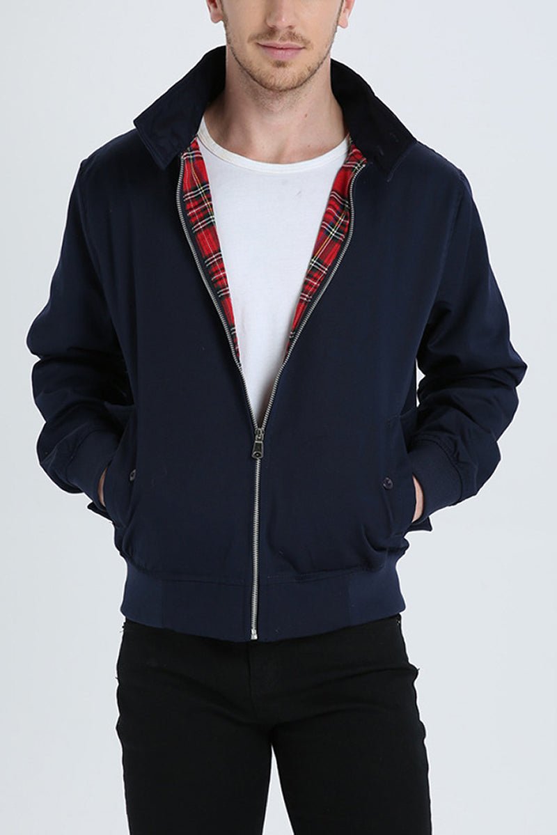 Men’s Classic Harrington Jacket - Lightweight Zip-Up Bomber Coat - Nalani - Fashion Clothing and Decor