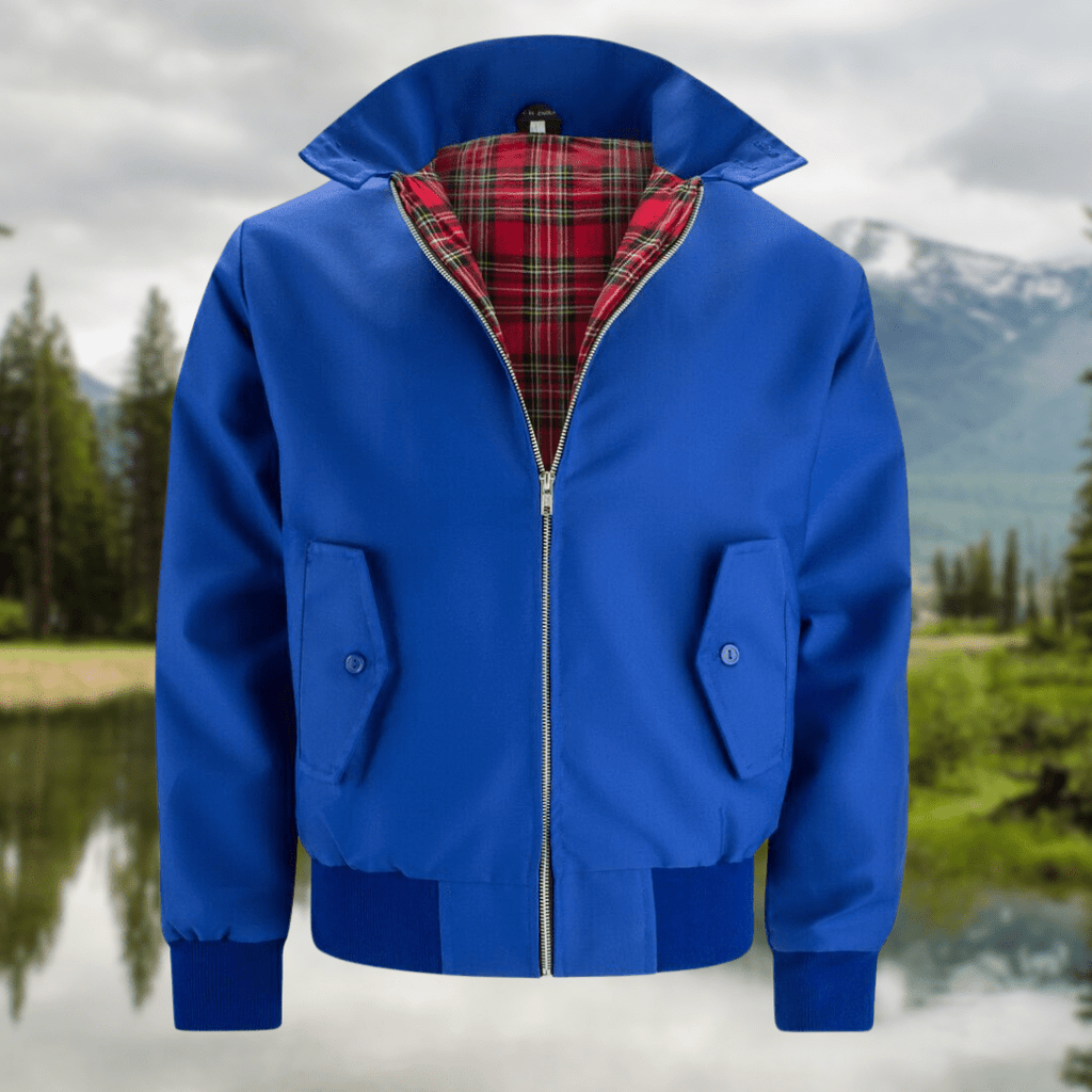 Men’s Classic Harrington Jacket - Lightweight Zip-Up Bomber Coat - Nalani - Fashion Clothing and Decor
