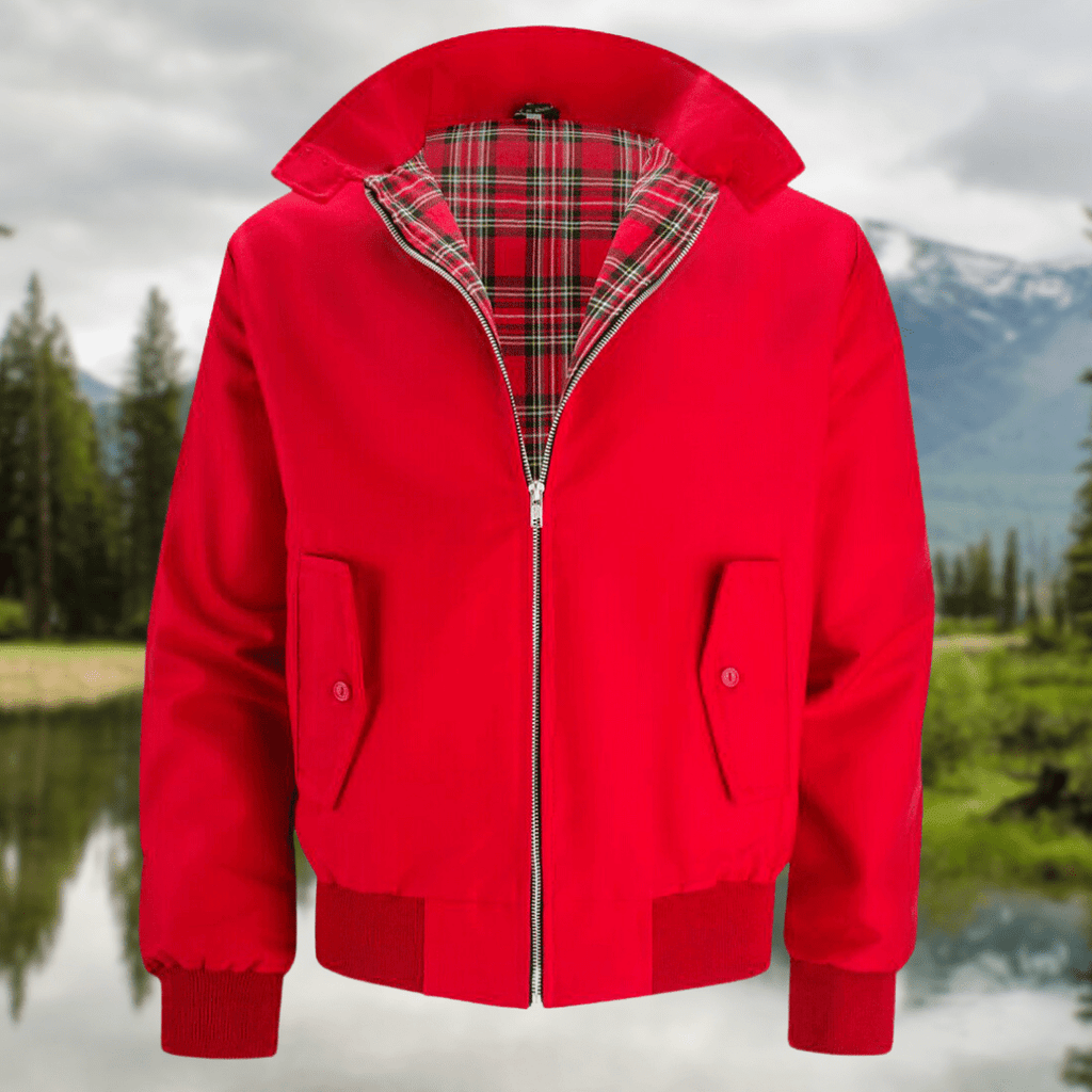 Men’s Classic Harrington Jacket - Lightweight Zip-Up Bomber Coat - Nalani - Fashion Clothing and Decor