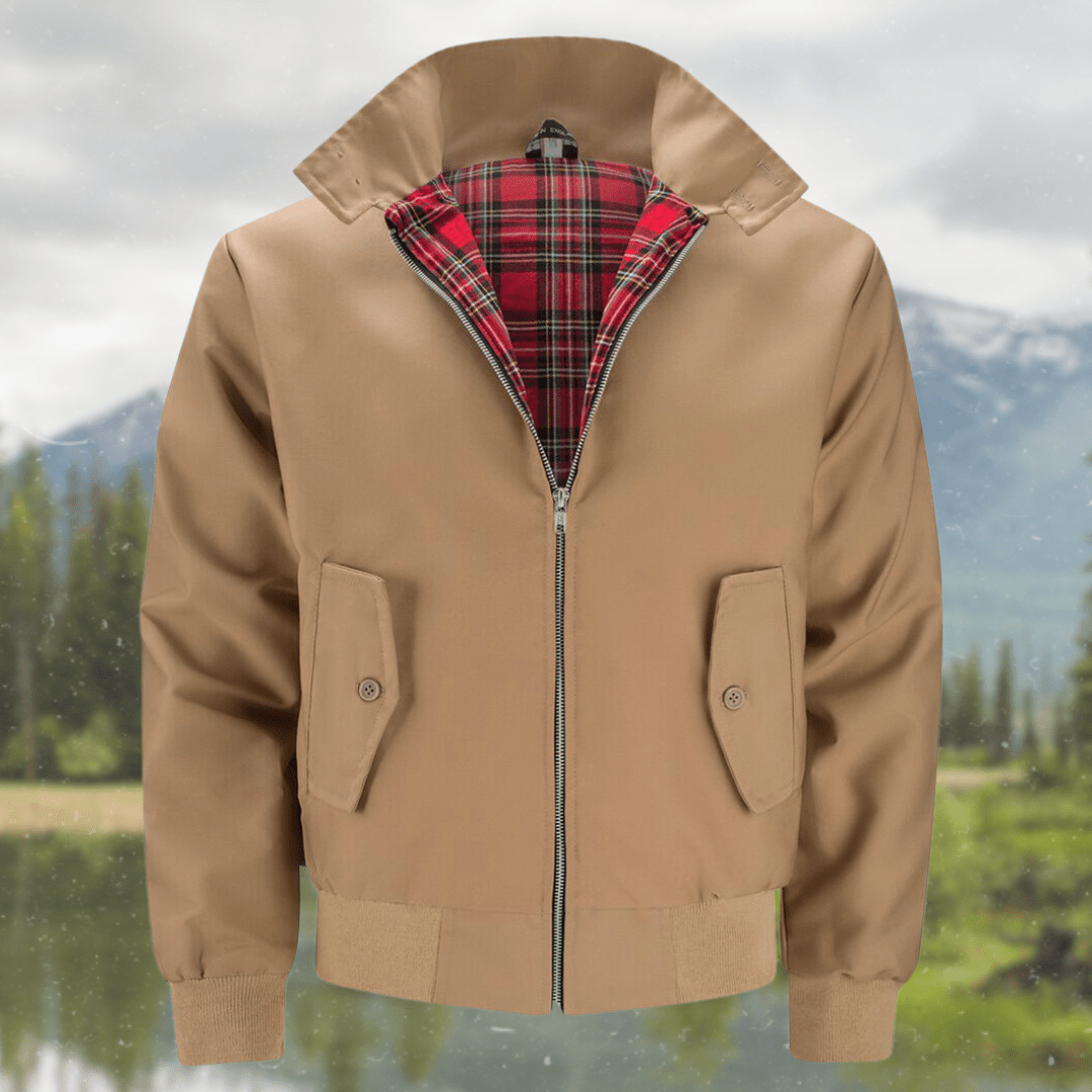 Men’s Classic Harrington Jacket - Lightweight Zip-Up Bomber Coat - Nalani - Fashion Clothing and Decor
