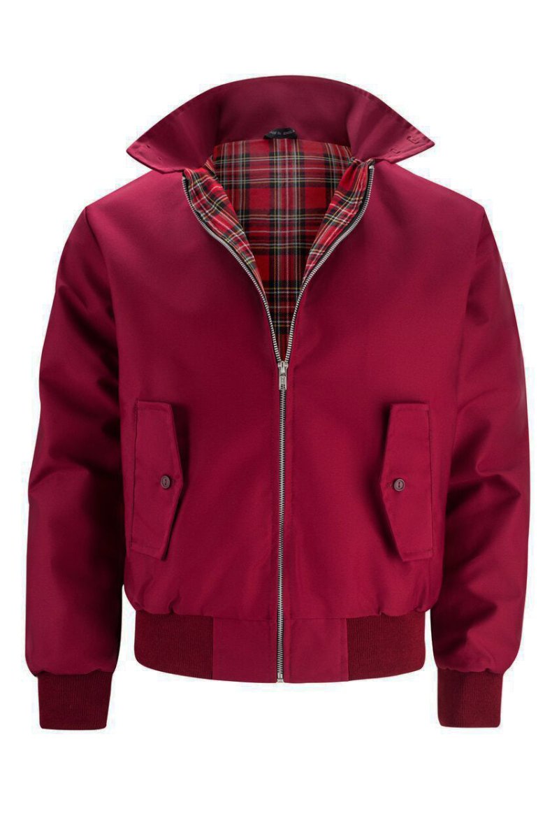 Men’s Classic Harrington Jacket - Lightweight Zip-Up Bomber Coat - Nalani - Fashion Clothing and Decor