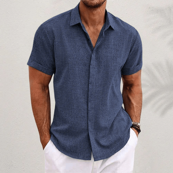 Men’s Classic Short Sleeve Summer Shirt – Spring, Summer Breathable - Nalani - Fashion Clothing and Decor