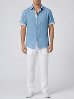 Men's Cotton Short Sleeve Button Front Shirt for Summer Casual - Nalani - UK and AUS Fashion Clothing and Decor