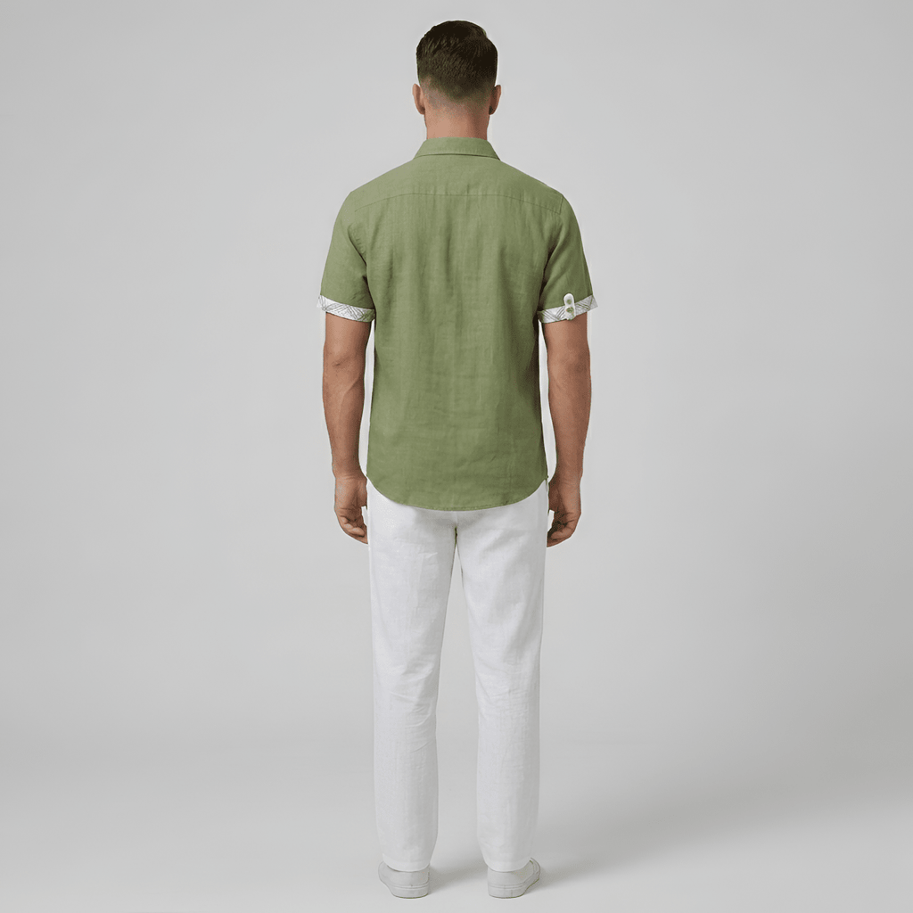 Men's Cotton Short Sleeve Button Front Shirt for Summer Casual - Nalani - UK and AUS Fashion Clothing and Decor