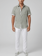 Men's Cotton Short Sleeve Button Front Shirt for Summer Casual - Nalani - UK and AUS Fashion Clothing and Decor
