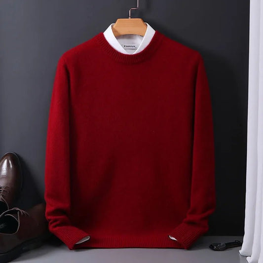 Men's Crew Neck Sweater Long Sleeve Knit for Office and Casual - Nalani - UK Fashion Clothing and Decor