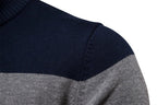 Mens Half Zip Knitted Sweater With Bold Stripes For Autumn Winter - Nalani - UK Fashion Clothing and Decor