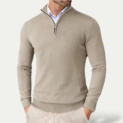 Mens Half Zip Pullover Sweater For Casual Long Sleeve Comfort - Nalani - UK Fashion Clothing and Decor